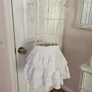 Aerie White Ruffled Mini Skirt